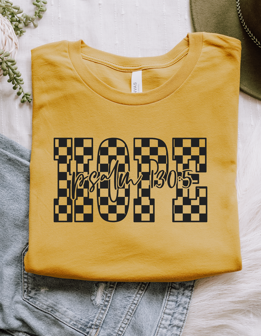 Black Checkered "HOPE" Tee