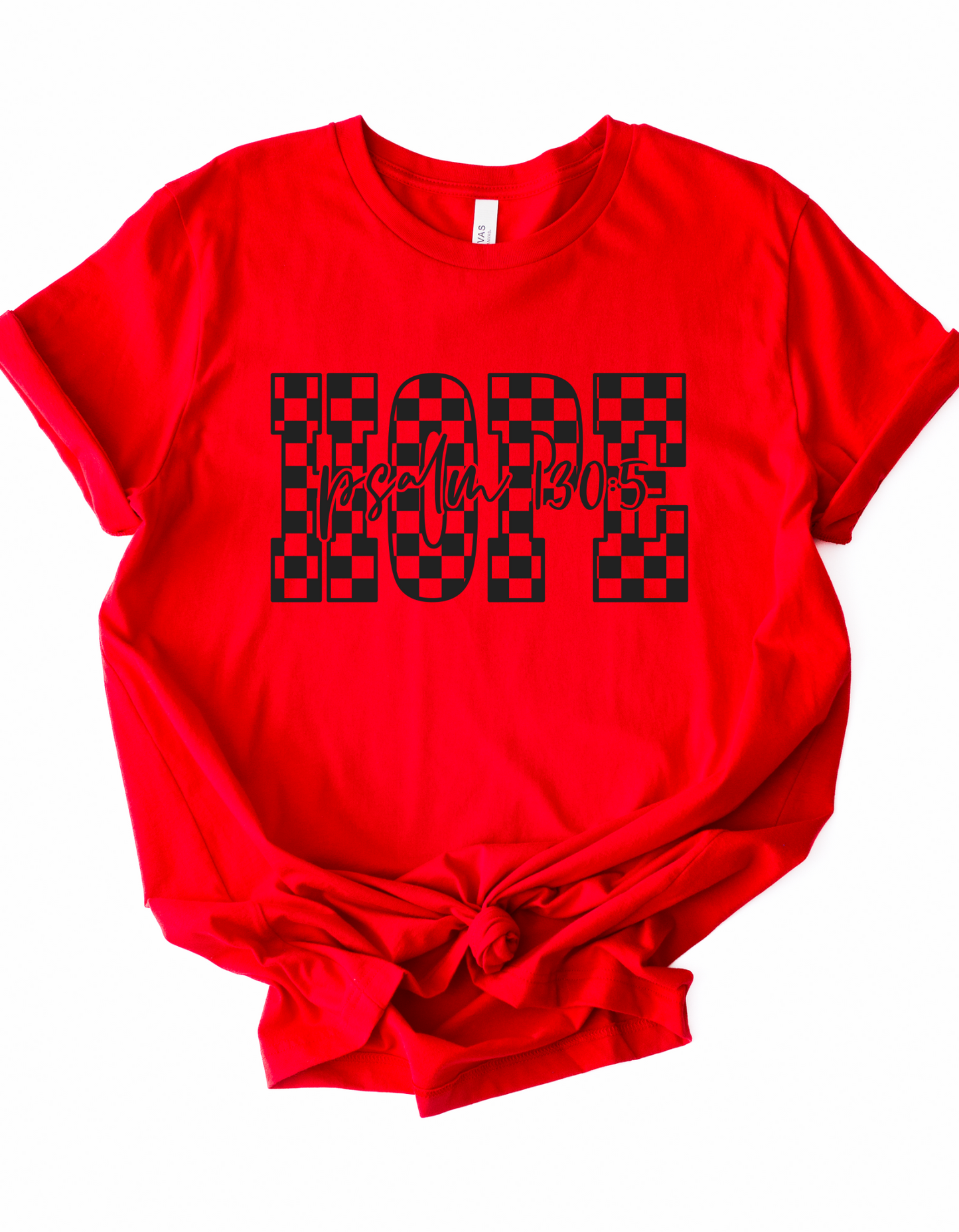 Black Checkered "HOPE" Tee