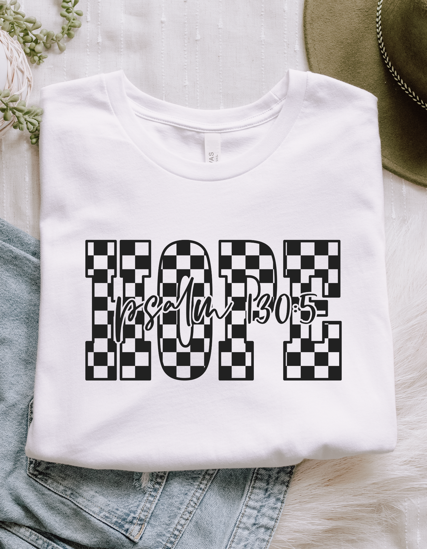 Black Checkered "HOPE" Tee