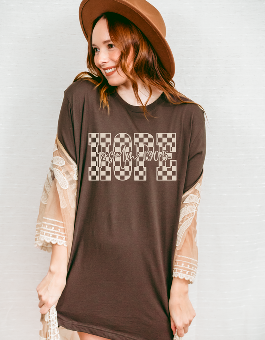 Checkered "HOPE" Tee