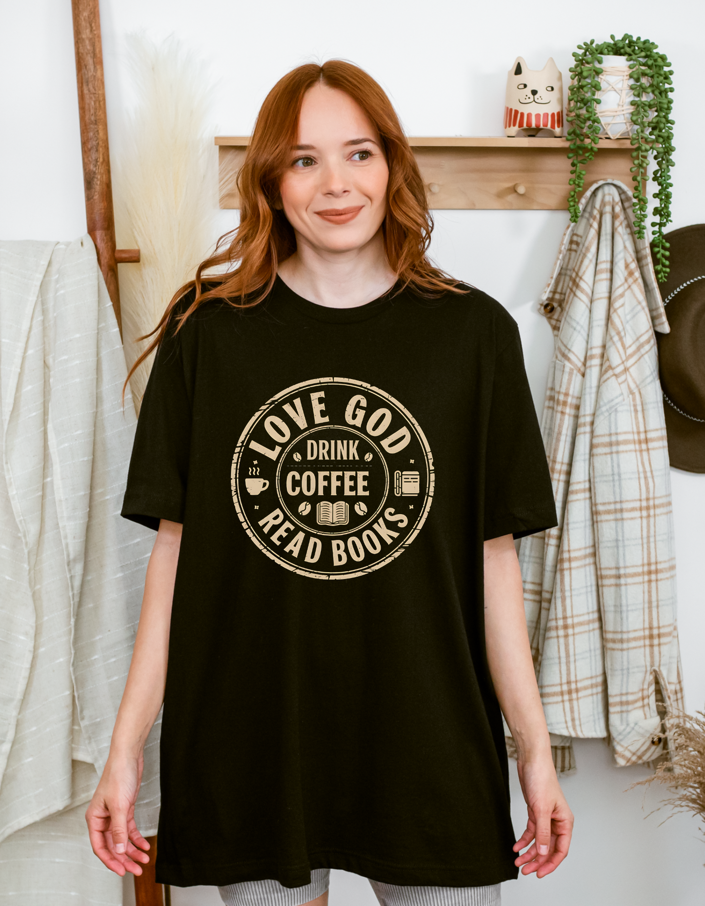 God-Coffee-Books Tee