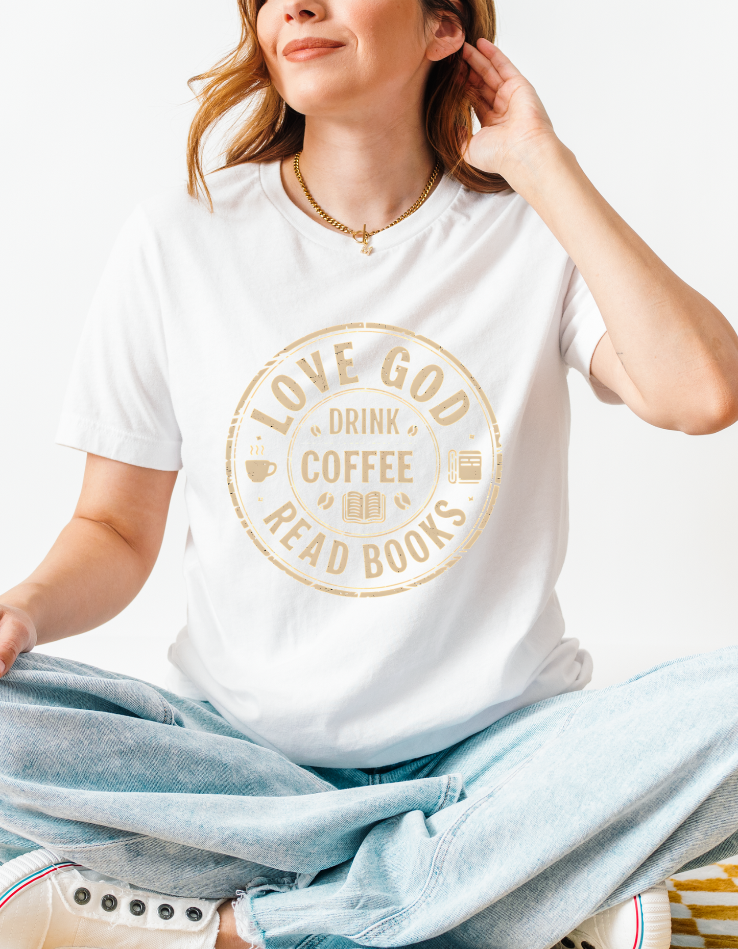 God-Coffee-Books Tee