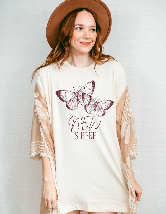 New Is Here (Maroon Text)